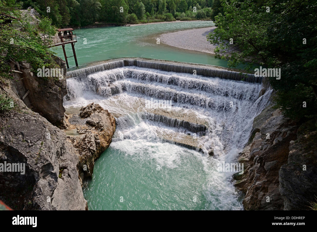 Falls Lech, Lech-Fluss Stockfoto