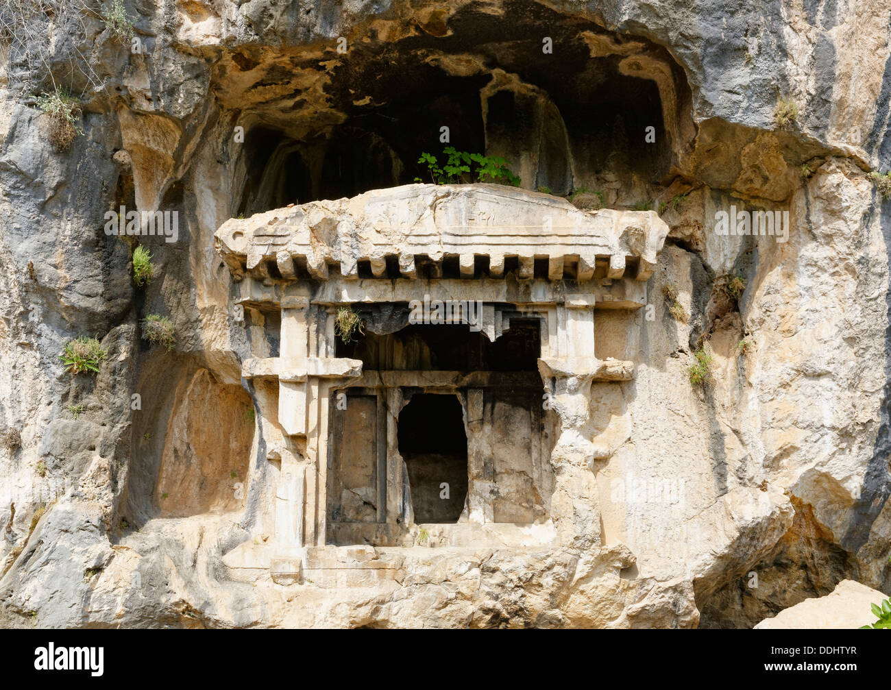 Antike Stadt Pinara, Felsengräber, königliche Grabstätte Stockfoto