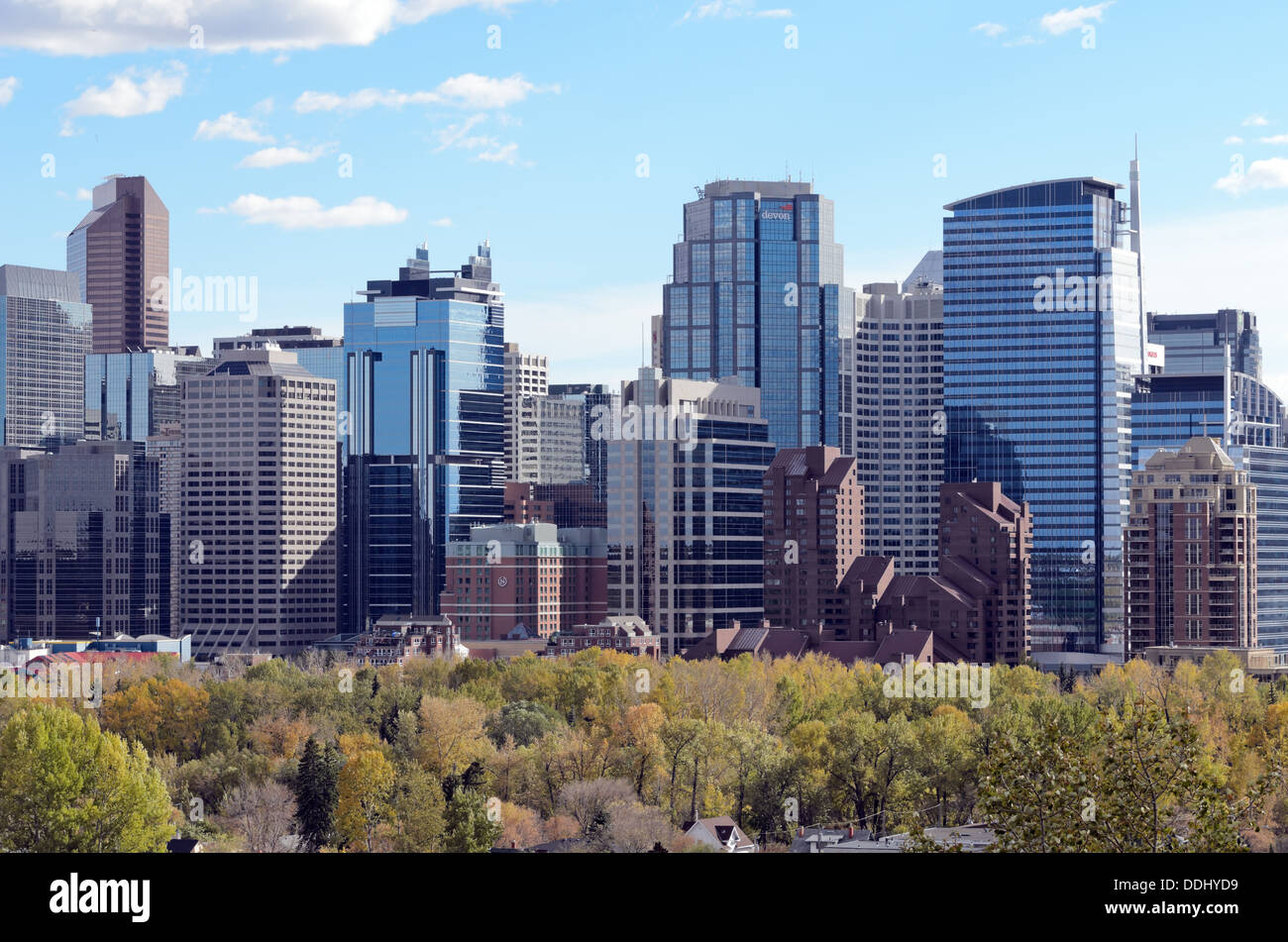 Calgary, Kanada - 7. Oktober 2012: Ansicht von Calgary aus McHugh Bluff Park Alberta Kanada Stockfoto