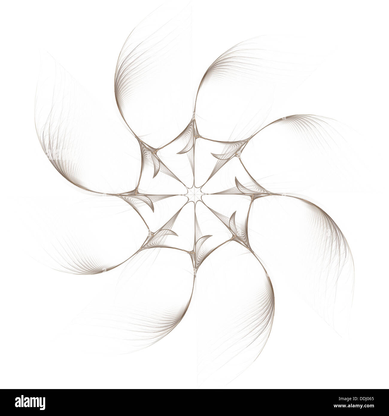 Fraktal - achtzackigen abstrakte Form auf weißem Hintergrund Stockfoto