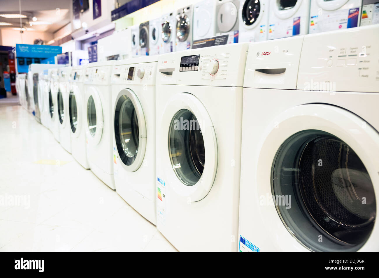 Waschmaschinen für Verkauf, UK. Stockfoto