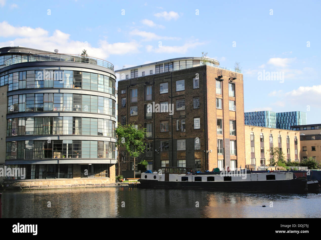 Battlebridge Becken Regents Canal Kings Cross London Stockfoto