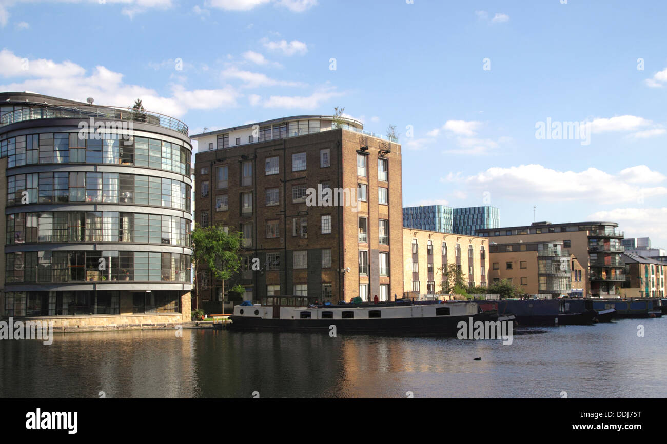 Battlebridge Becken Regents Canal Kings Cross London Stockfoto