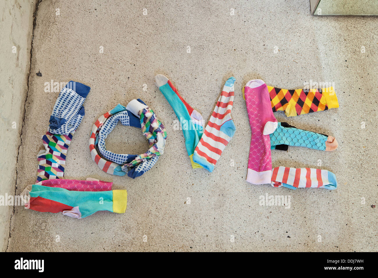 Textform Socken Stockfoto