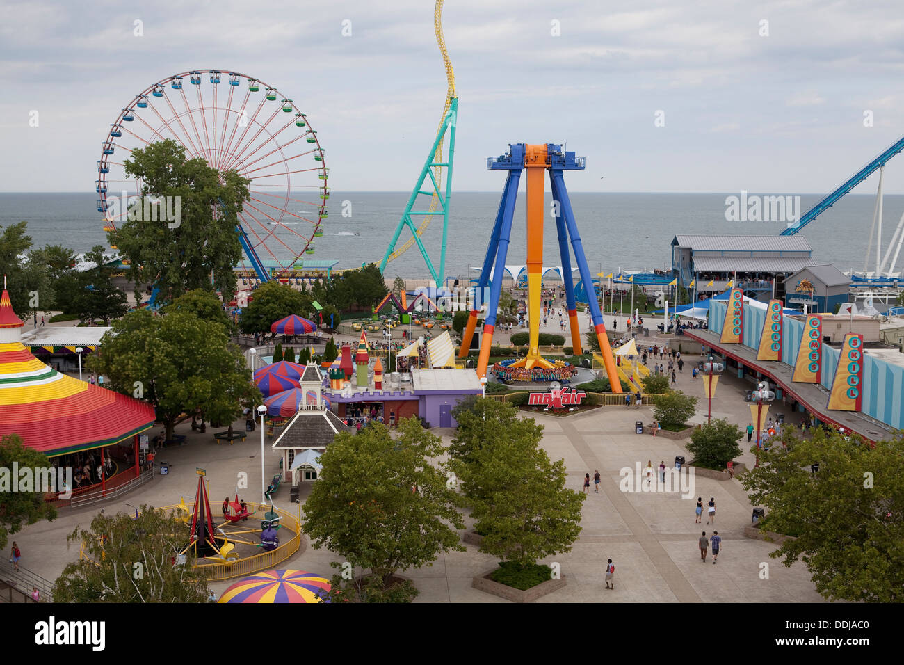 Cedar Point Vergnügungspark ist in Sandusky, Ohio abgebildet. Stockfoto