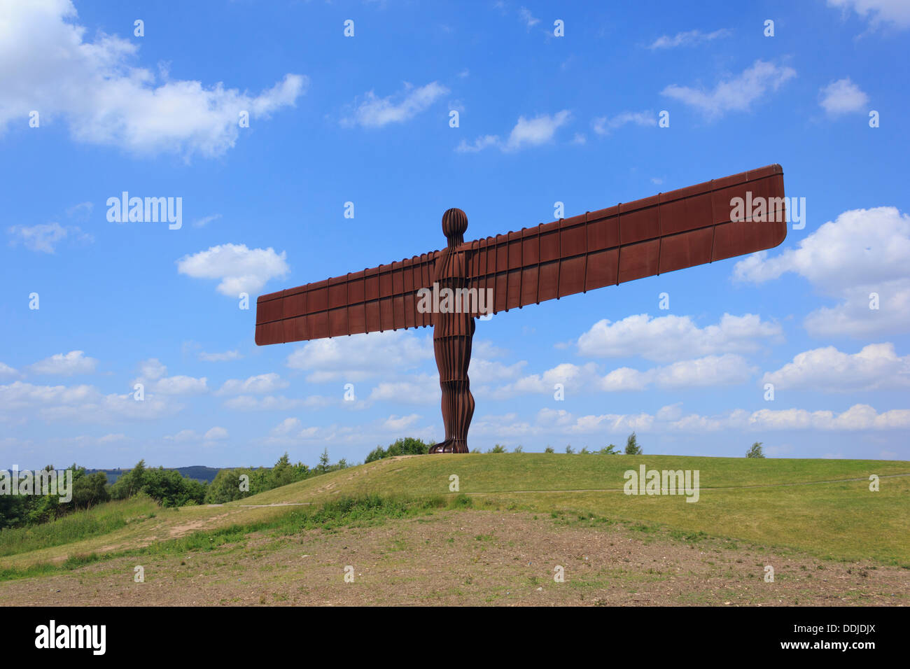 Engel der Norden Skulptur an einem sonnigen Tag in Newcastle, England. Stockfoto