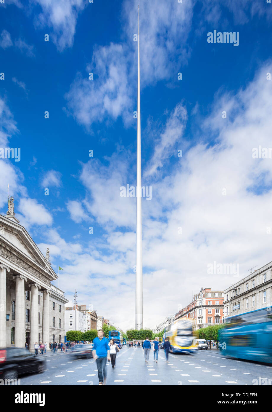 Die Turmspitze und GPO O' Connell Street Dublin Irland Architektur Portrait / vertikale Bild Stockfoto