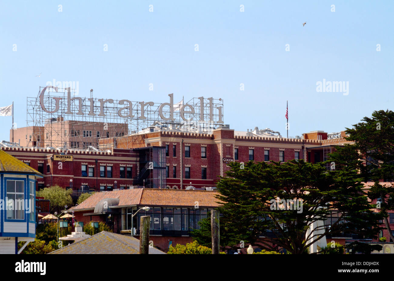 Ansicht des Ghirardelli Square in San Francisco Stockfoto