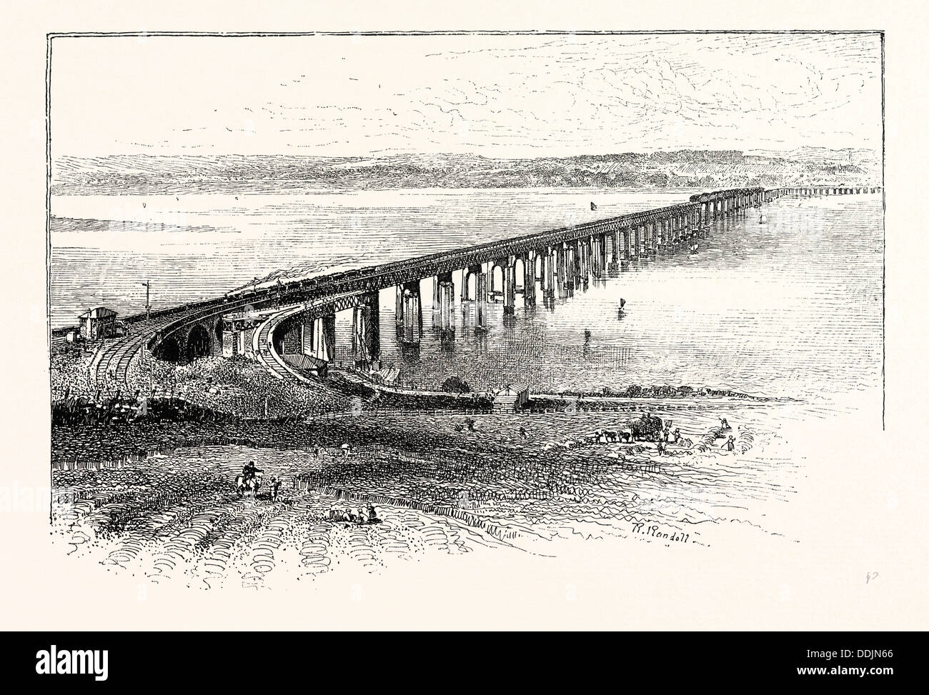 DER NEUE TAY-VIADUKT, AUS DEM SÜDEN, UK.  Firth of Tay (Schottisch-Gälisch: Linne Tatha) ist ein Firth in Schottland Stockfoto
