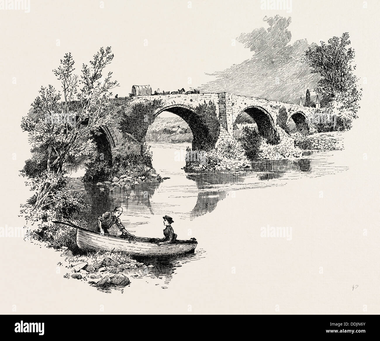 OLD BRIDGE OF FORTH, STIRLING, Gälisch: Sruighlea, ist eine Stadt und ehemaligen alten Burgh in Schottland. UK Stockfoto