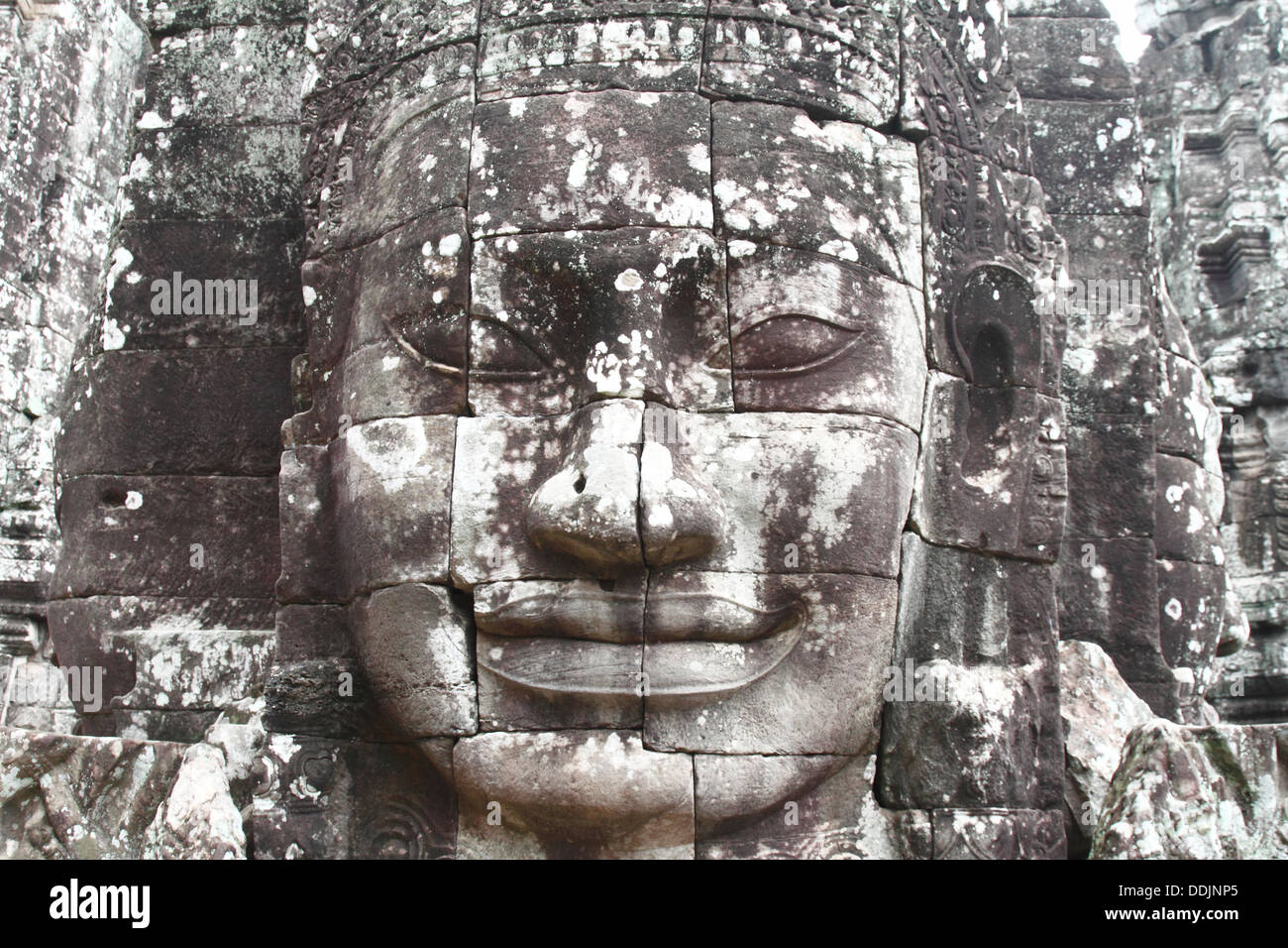 Bayon Tempel, Angkor Thom, Kambodscha. Gesichter auf den antiken Angkor Tempel Bayon dargestellt Stockfoto