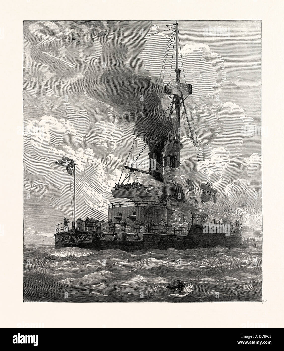 DIE DAMPFKESSEL EXPLOSION AN BORD DER HMS THUNDERER AM SPITHEAD Stockfoto