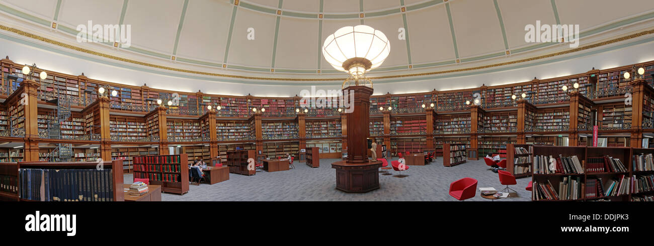 Liverpool Zentralbibliothek Picton Lesung Zimmer panorama Stockfoto