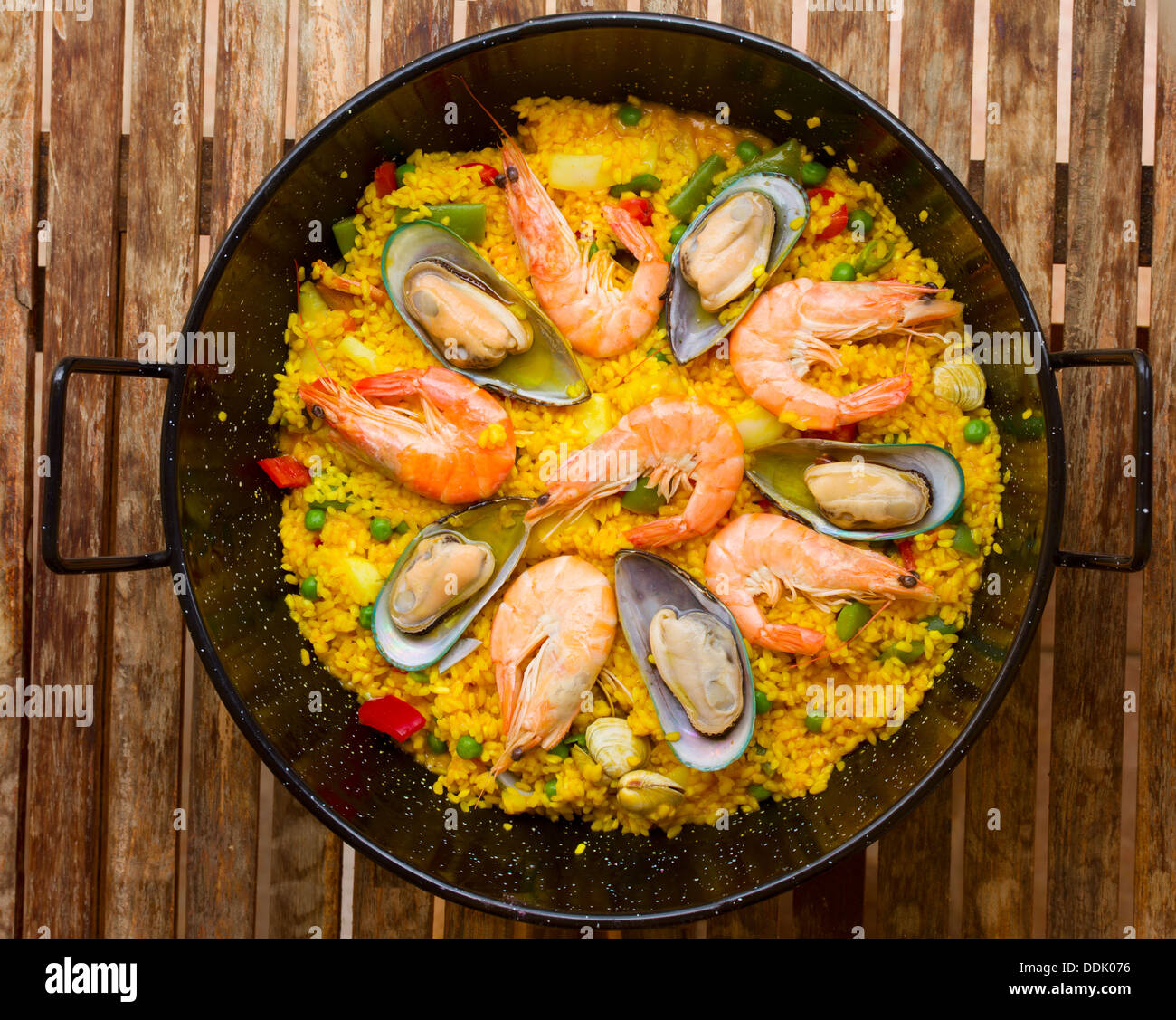 Meeresfrüchte-Paella-spanische Traditionsgericht Stockfoto