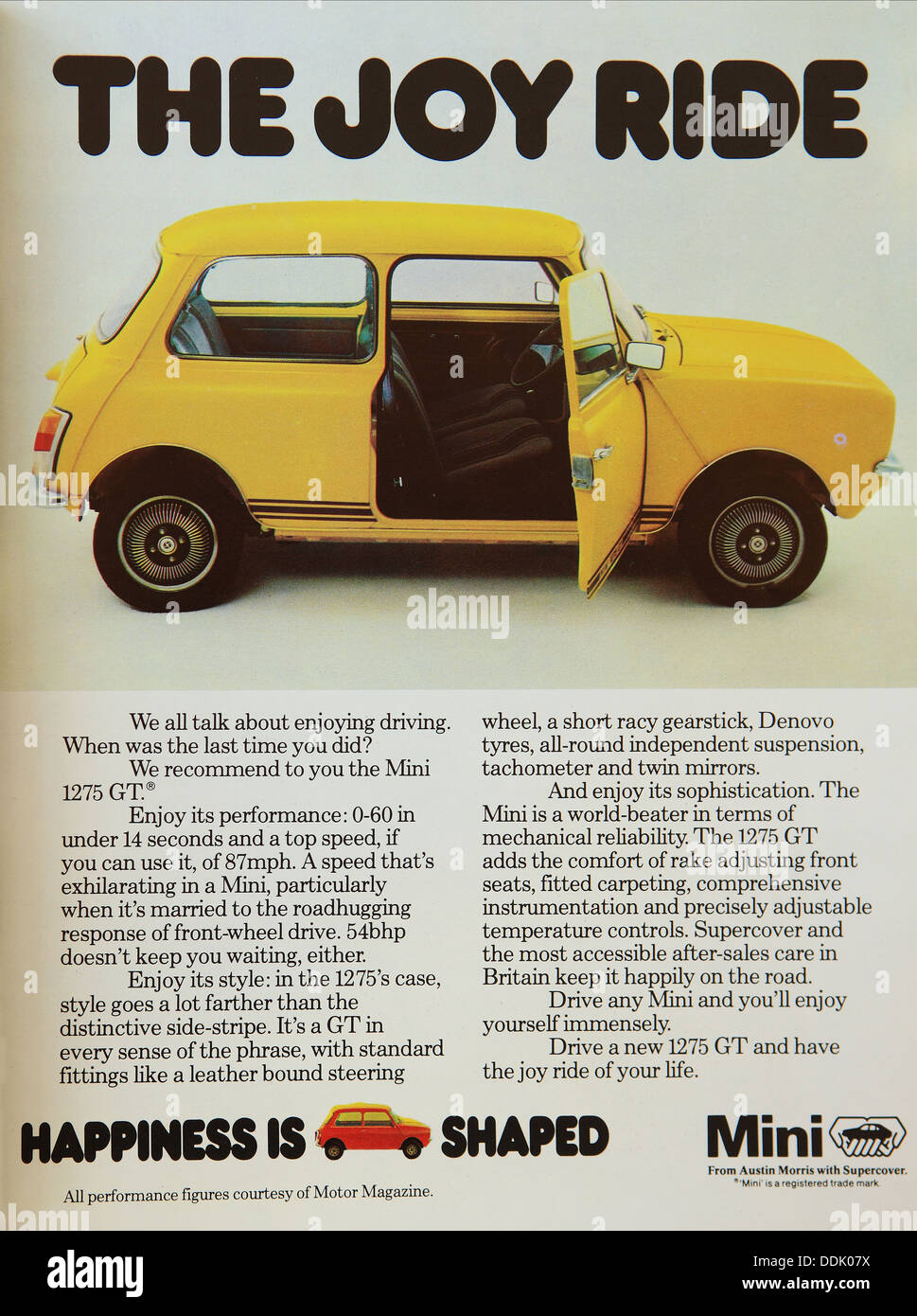 1978-Anzeige für den Mini Stockfoto