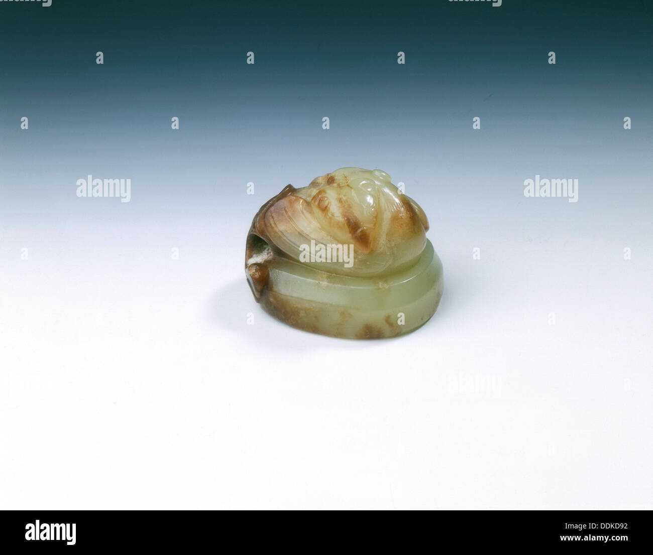 Jade oval Dichtung mit Phoenix finial, Tang Dynasty - der Nördlichen Song Dynastie, China, 9. bis 11. Jahrhundert. Artist: Unbekannt Stockfoto