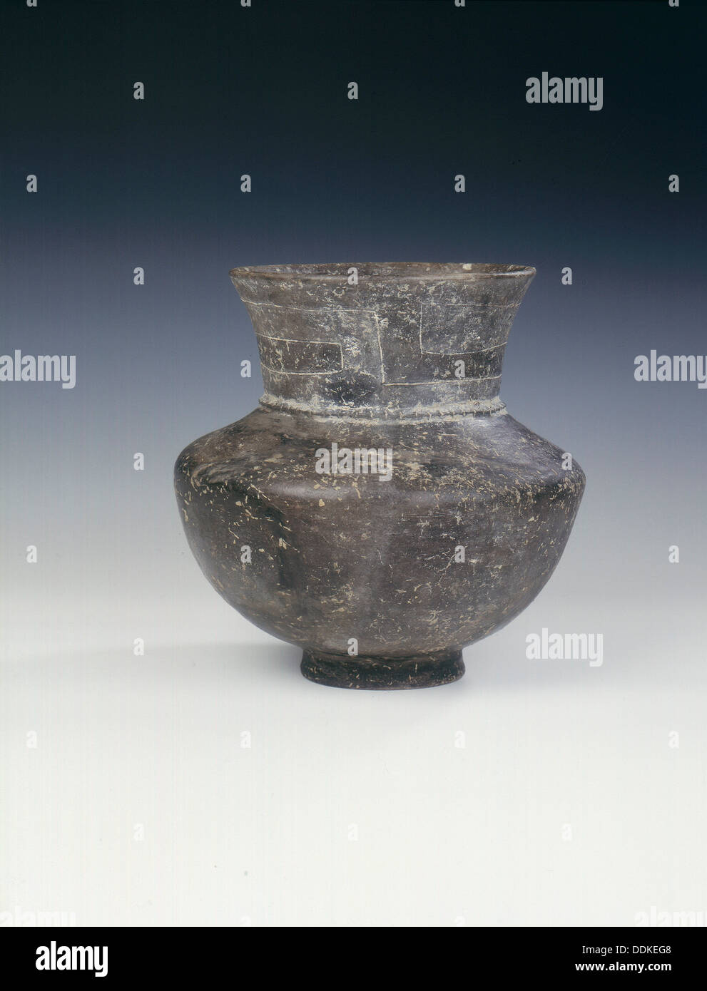Ban Chiang brüniert Schwarz Keramik Glas, Thailand, c 1000-500 v. Chr.. Artist: Unbekannt Stockfoto