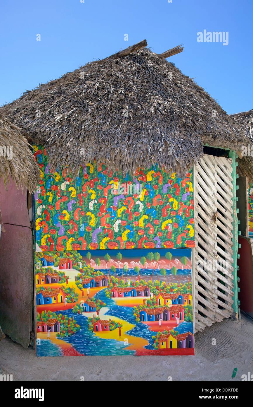 Naive Malerei, Isla Saona, Dominikanische Republik, West Indies, Karibik Stockfoto