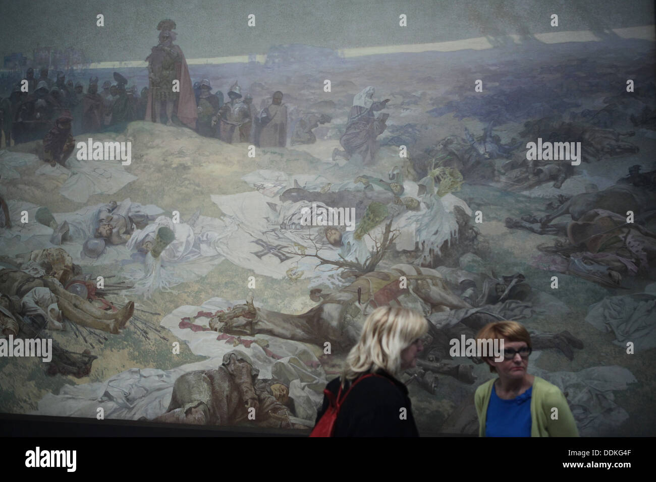 "Nach der Schlacht von Grunwald" aus dem Zyklus "Das Slawische Epos" Malerei gemalt von Alfons Mucha. Stockfoto