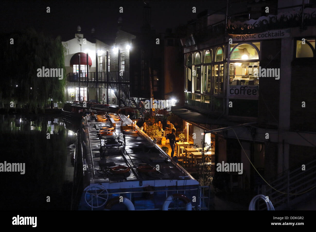 Camden Lock in der Nacht. Stockfoto