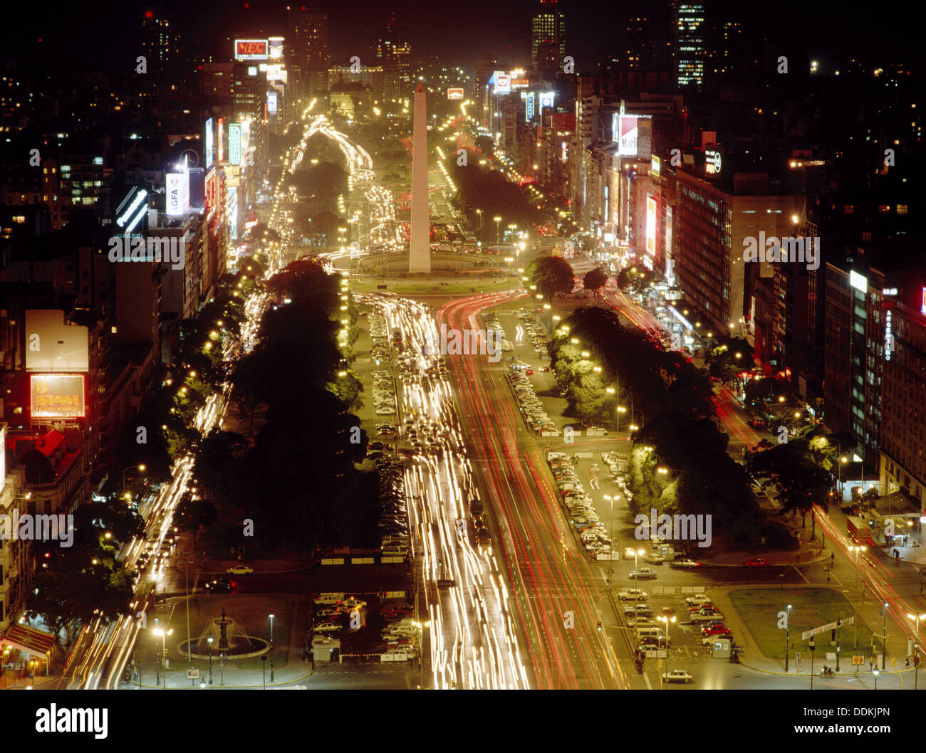 Avenida 9 de Julio, Buenos Aires. Argentinien Stockfoto