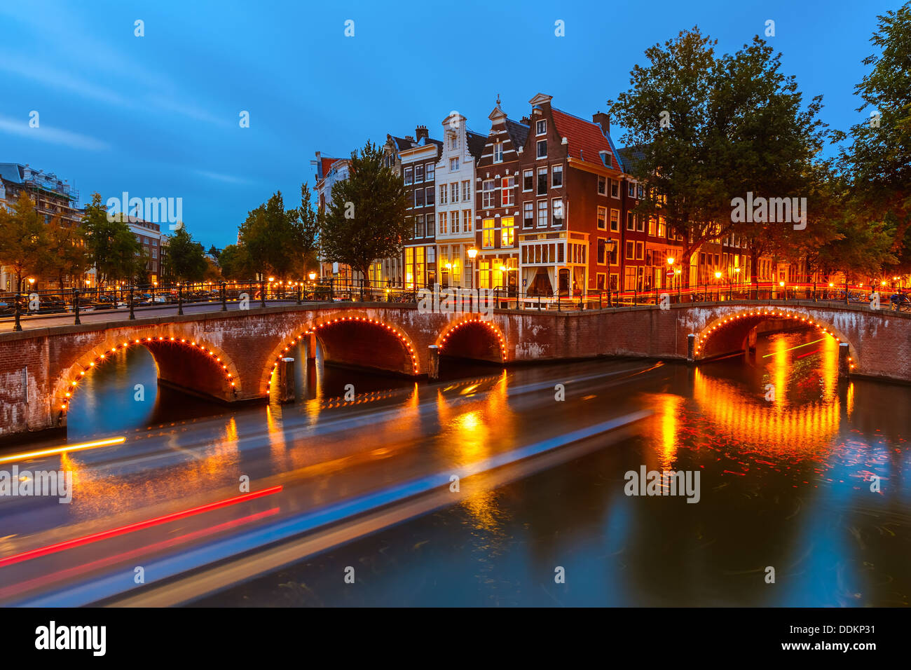 Grachten in Amsterdam Stockfoto