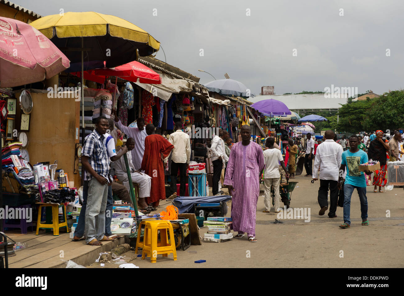 Eine Straße Markt in Abuja, Nigeria Stockfoto