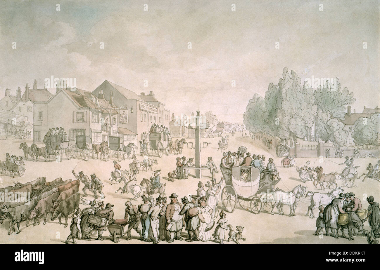 Elephant &amp; Castle, Southwark, London, c1805-c1820. Künstler: Thomas Rowlandson Stockfoto