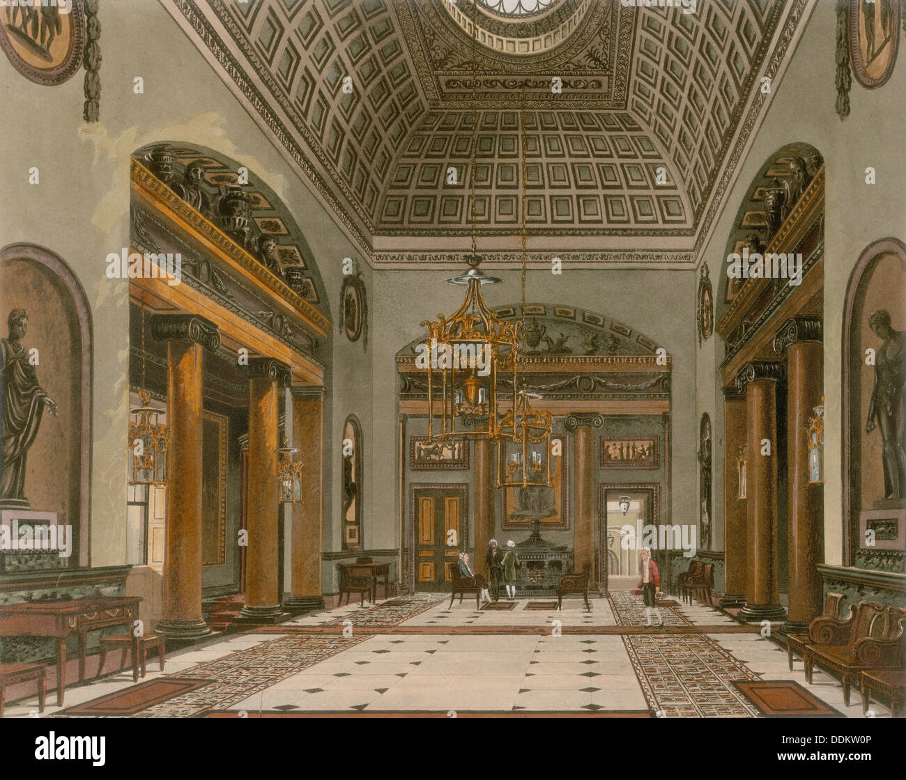 Eingangshalle des Carlton House, Westminster, London. Artist: Unbekannt Stockfoto