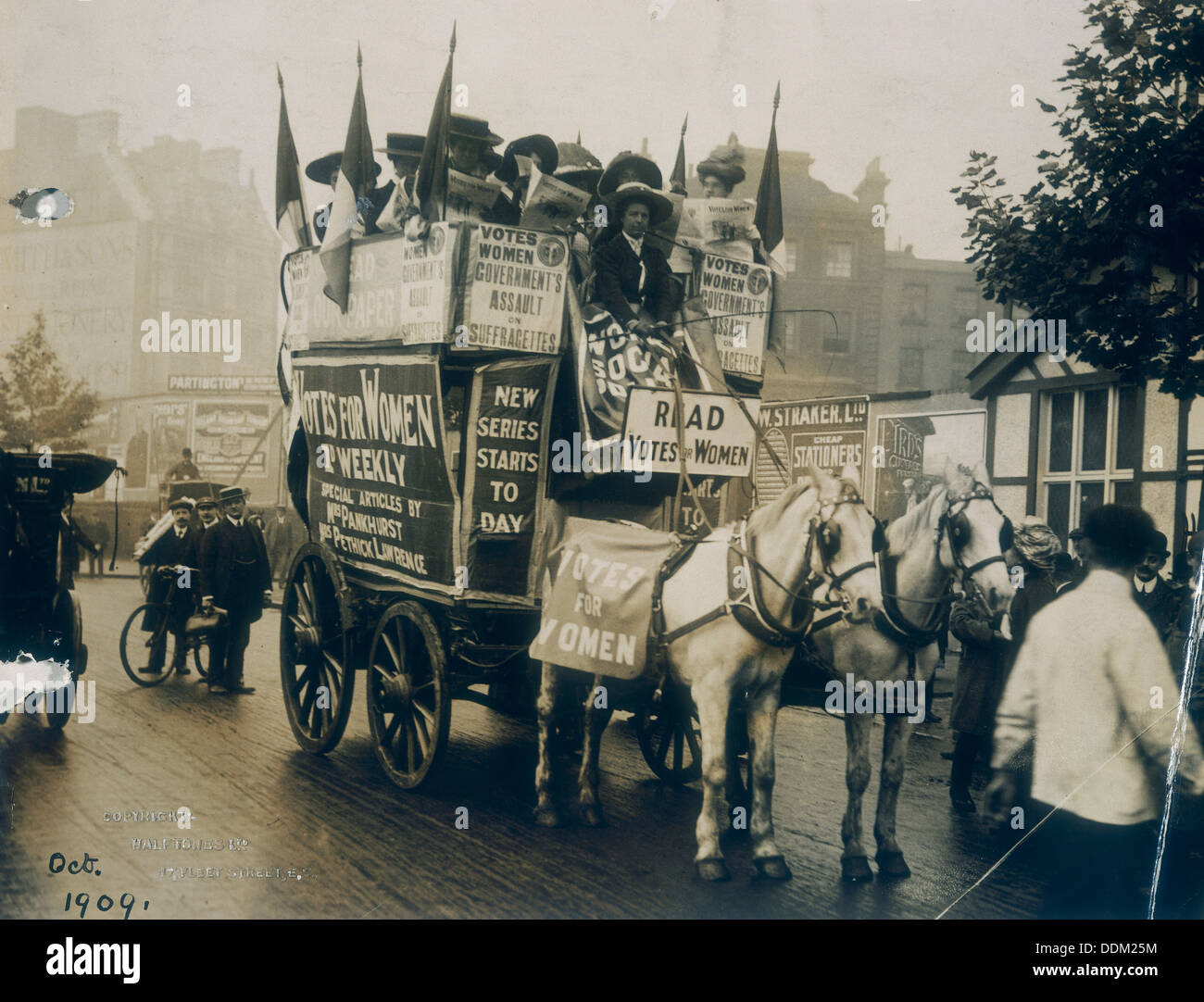 Stimmen für Frauen Warenkorb, Oktober 1909. Artist: Unbekannt Stockfoto