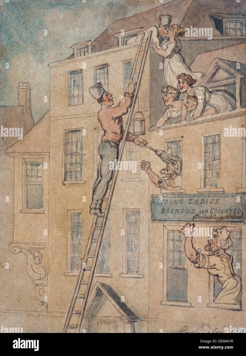 "Junge Damen an Bord und erzogen", 1803. Künstler: Thomas Rowlandson Stockfoto