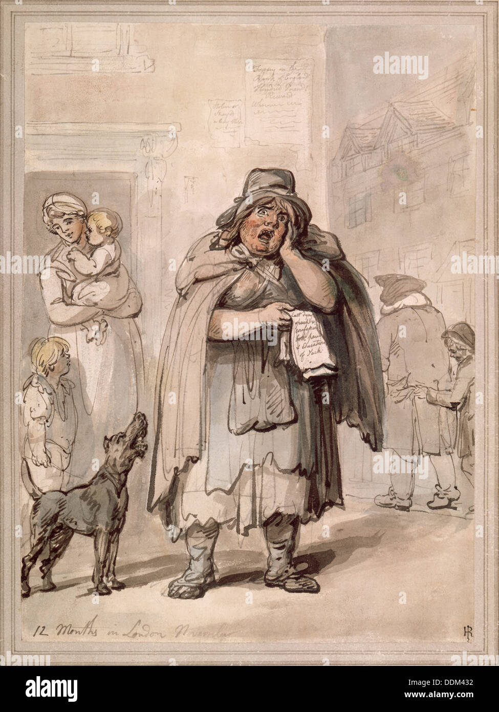 Eine Streetseller an einer Straßenecke, London. Künstler: Thomas Rowlandson Stockfoto