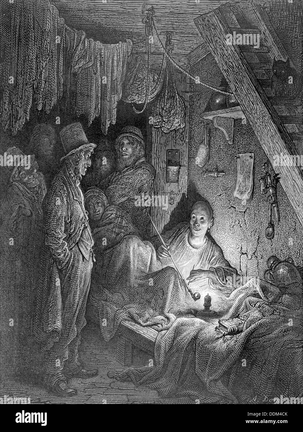 'Opium Smoking-The Lascar's Room in 'Edwin Drood'', 1872. Schöpfer: Albert Doms. Stockfoto