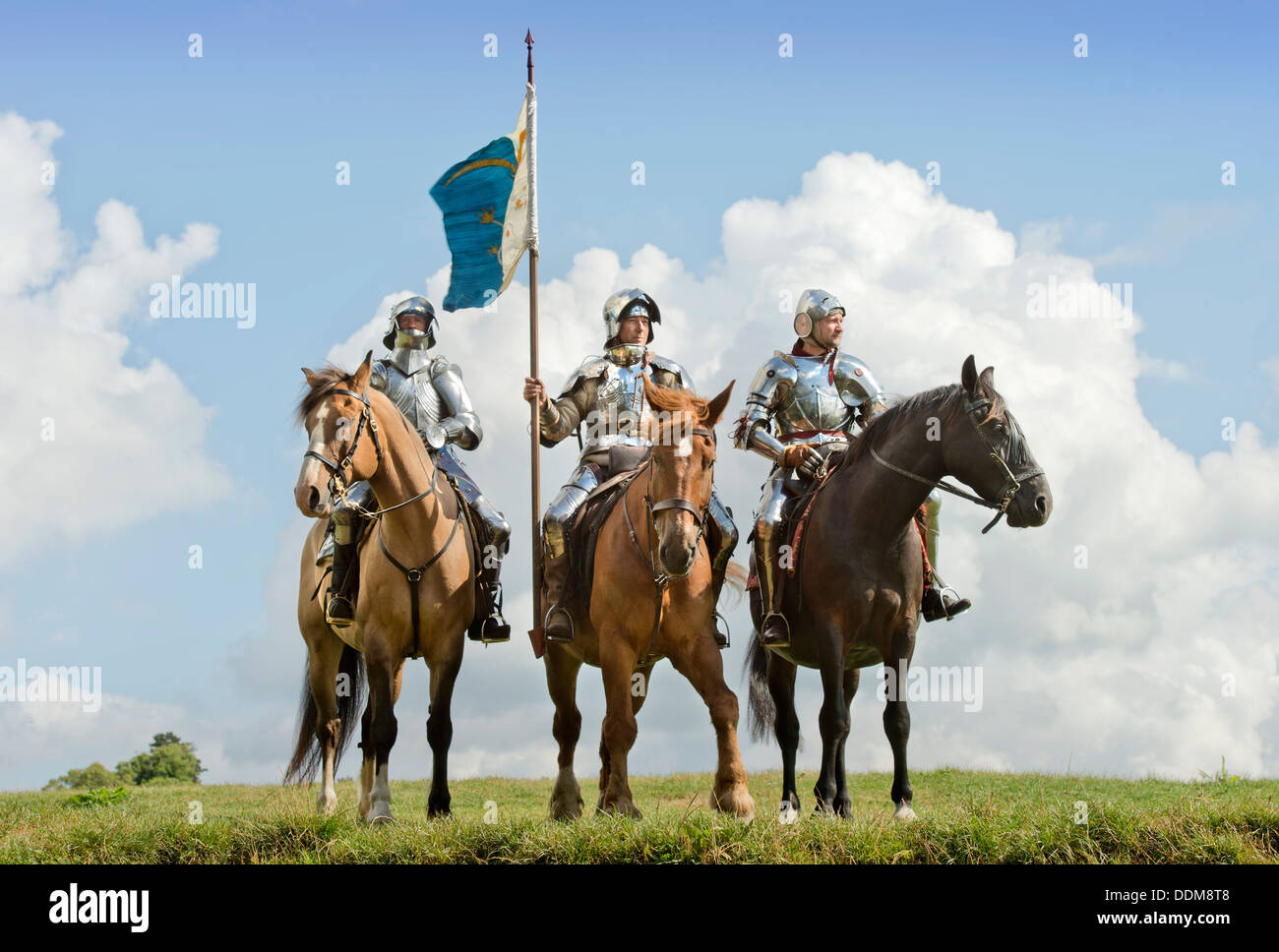 Der "Berkeley Scharmützel" mittelalterliche Re-Enactments in Berkeley Castle in der Nähe von Gloucester wo der 500. Jahrestag der Schlacht von Fl Stockfoto