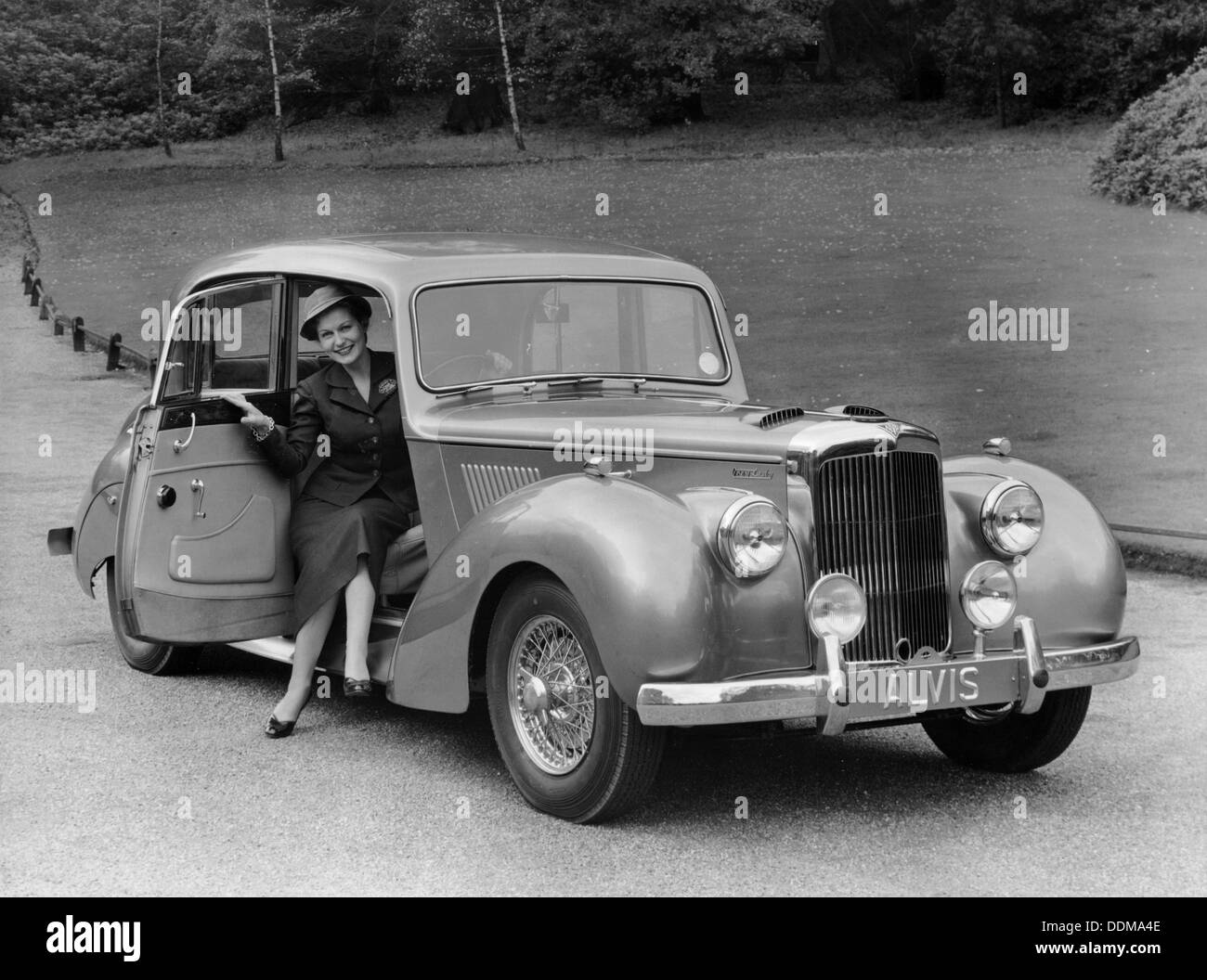 Frau in einem 1954 Alvis 3 liter TC21, (Ende der 1950er Jahre?). Artist: Unbekannt Stockfoto