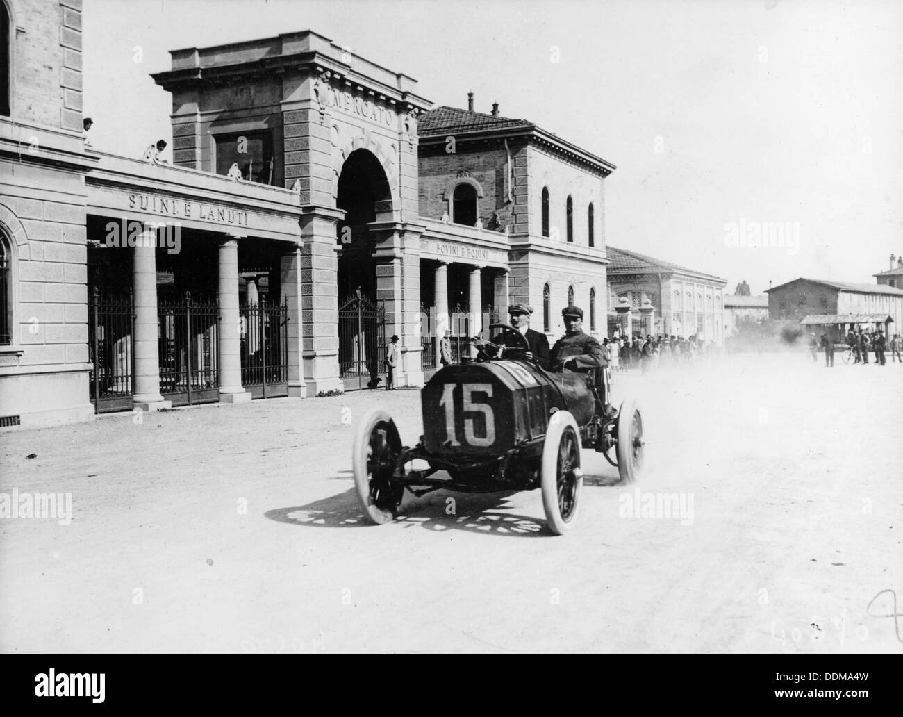 Louis Wagner fahren ein Fiat, Coppa Fiorio Autorennen, Bologna, Italien, 1908 Künstler: Unbekannt Stockfoto
