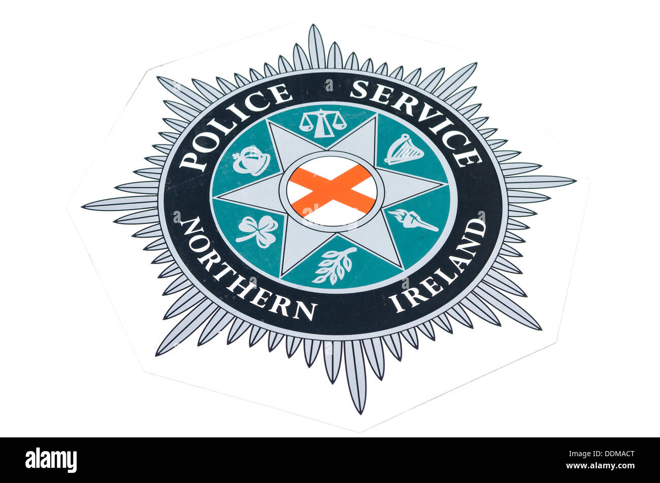 Police Service of Northern Ireland Logo Abzeichen auf der Motorhaube eines Autos Stockfoto
