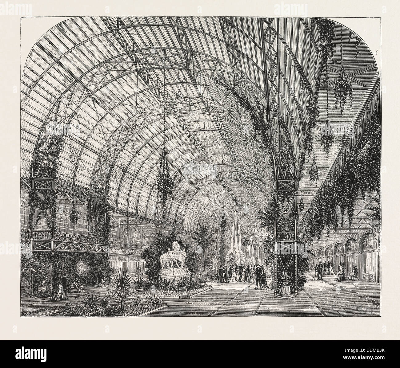 WESTMINSTER AQUARIUM und Wintergarten: Der CENTRAL HALL, LONDON, 1876, UK, Europa, Großbritannien, British Gravur Vereinigtes Königreich Stockfoto