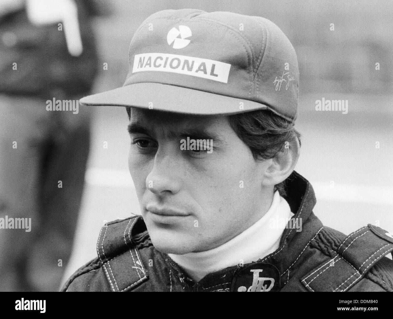 Ayrton Senna beim britischen Grand Prix 1985. Artist: Unbekannt Stockfoto