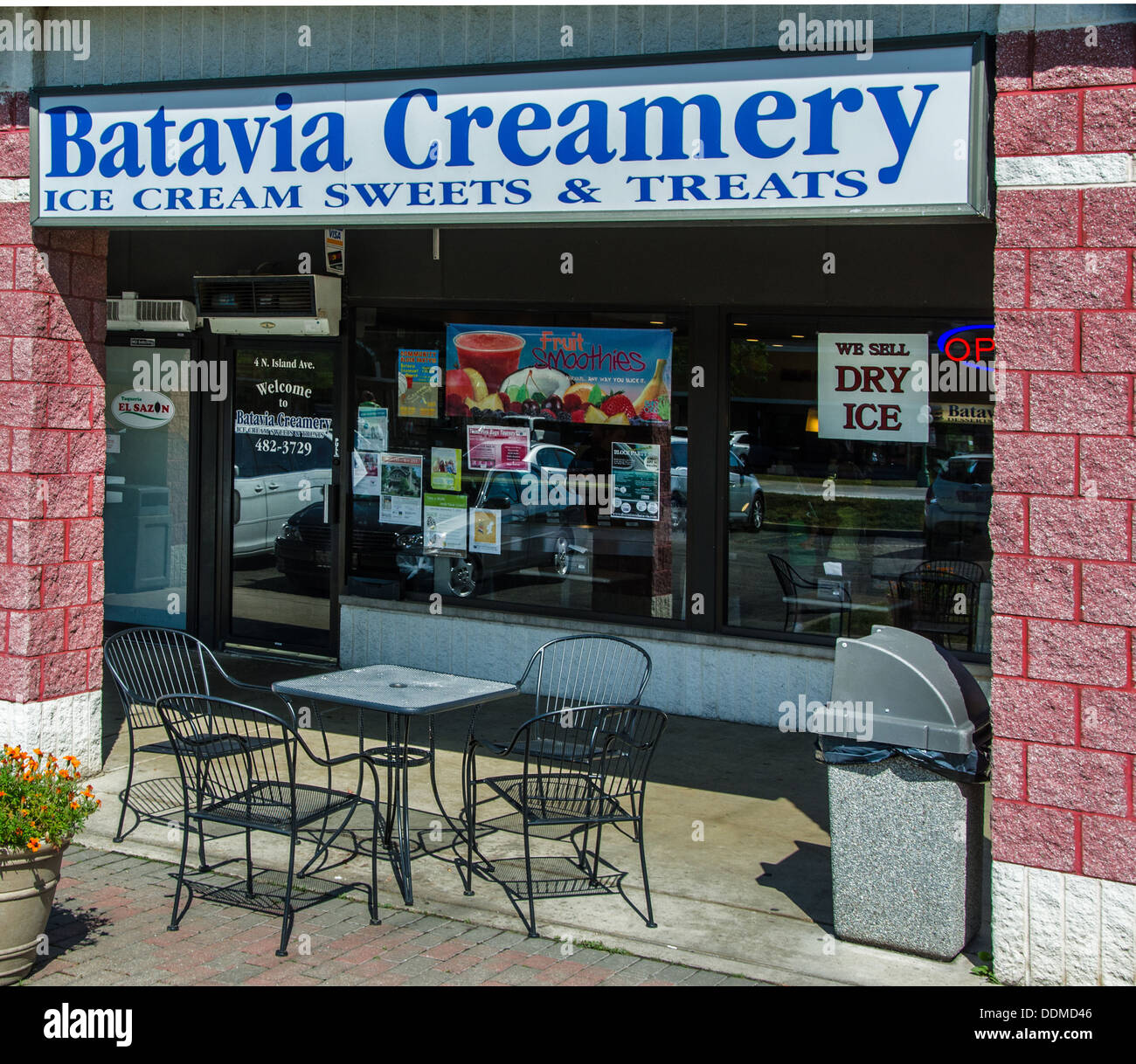 Batavia Creamery in Batavia Illinois IL auf dem Lincoln Highway Stockfoto