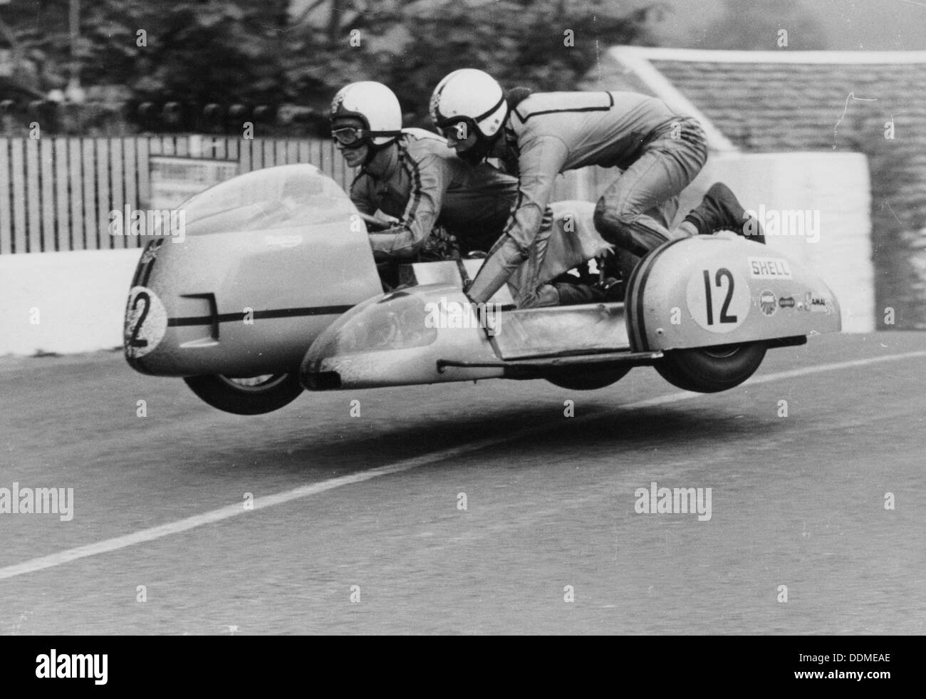 Seitenwagen TT Rennen, Isle of Man, 1970. Artist: Unbekannt Stockfoto