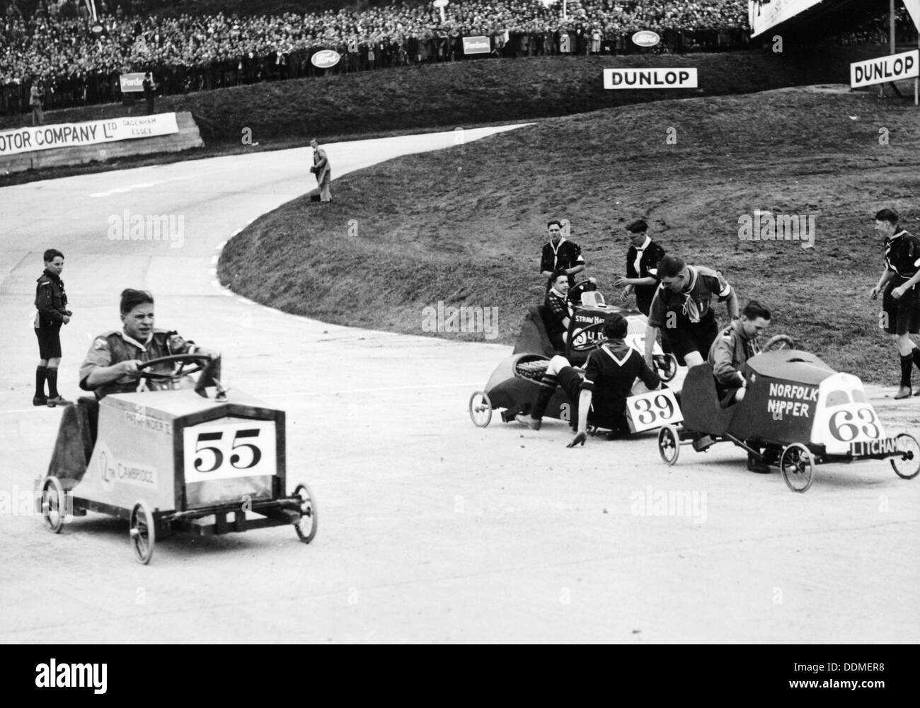 Soap Box Derby in Brooklands, Surrey. Artist: Unbekannt Stockfoto