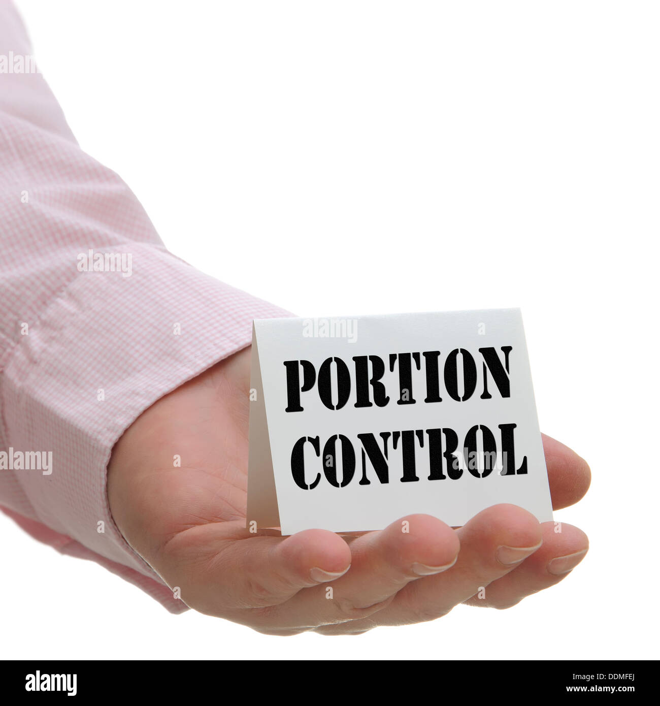 Portion Control - Zeichen-Serie Stockfoto