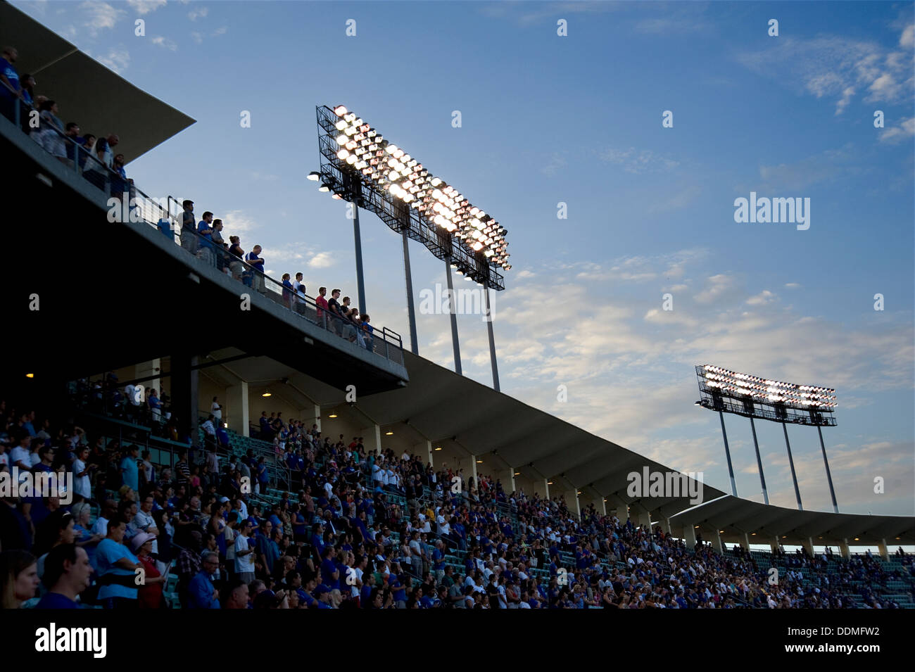 Menge bei einer Sportveranstaltung Stockfoto