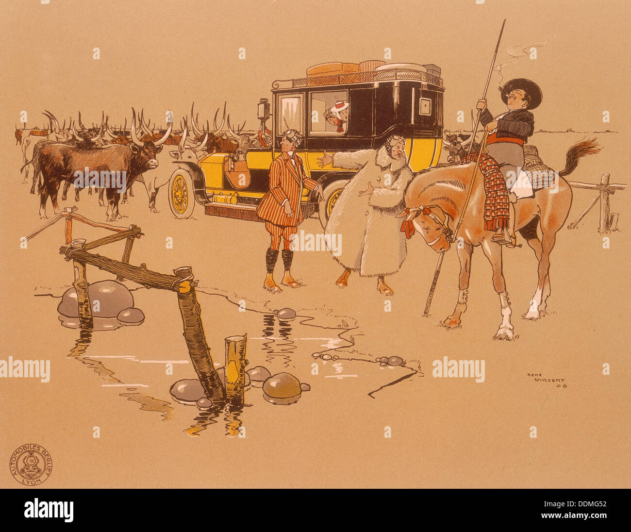 Ein berliet Auto in der Mitte der Rinder, 1906 stecken. Artist: Unbekannt Stockfoto