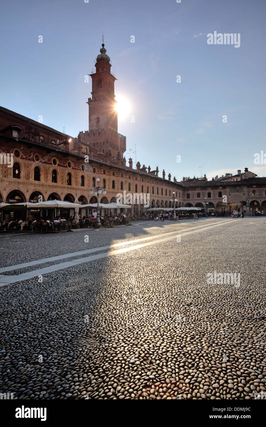 Bramante Turm des Castello Sforzesco, Vigevano, Lombardei, Italien Stockfoto