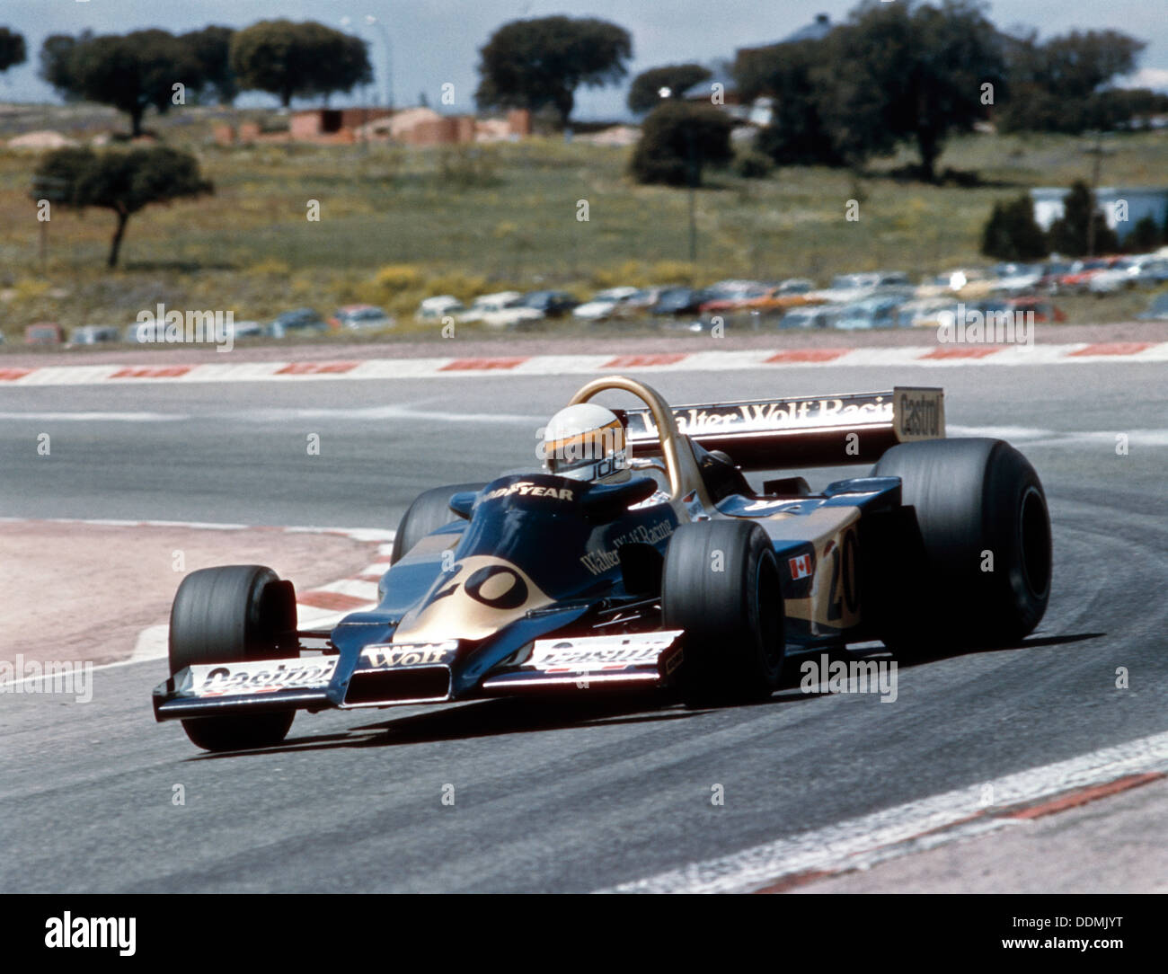 Jody Scheckter racing ein Wolf-Cosworth WR2, Grand Prix, Jarama, Spanien, 1977. Artist: Unbekannt Stockfoto