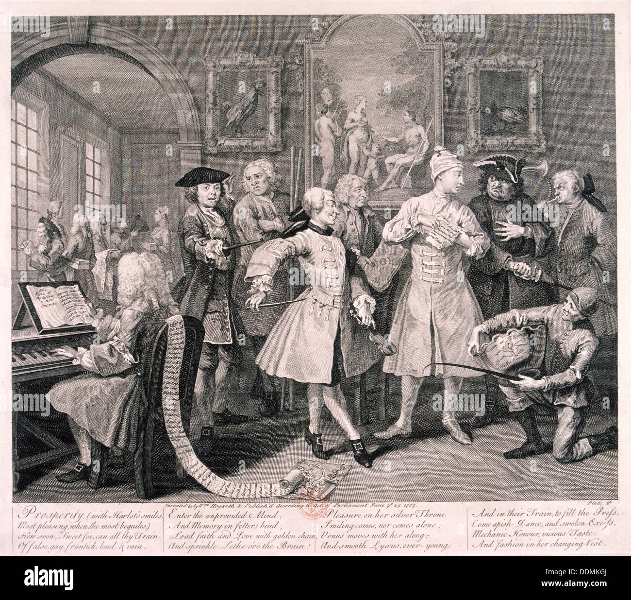 "Ein Weg des liederlichen', 1735; Platte II des VIII. Künstler: William Hogarth Stockfoto