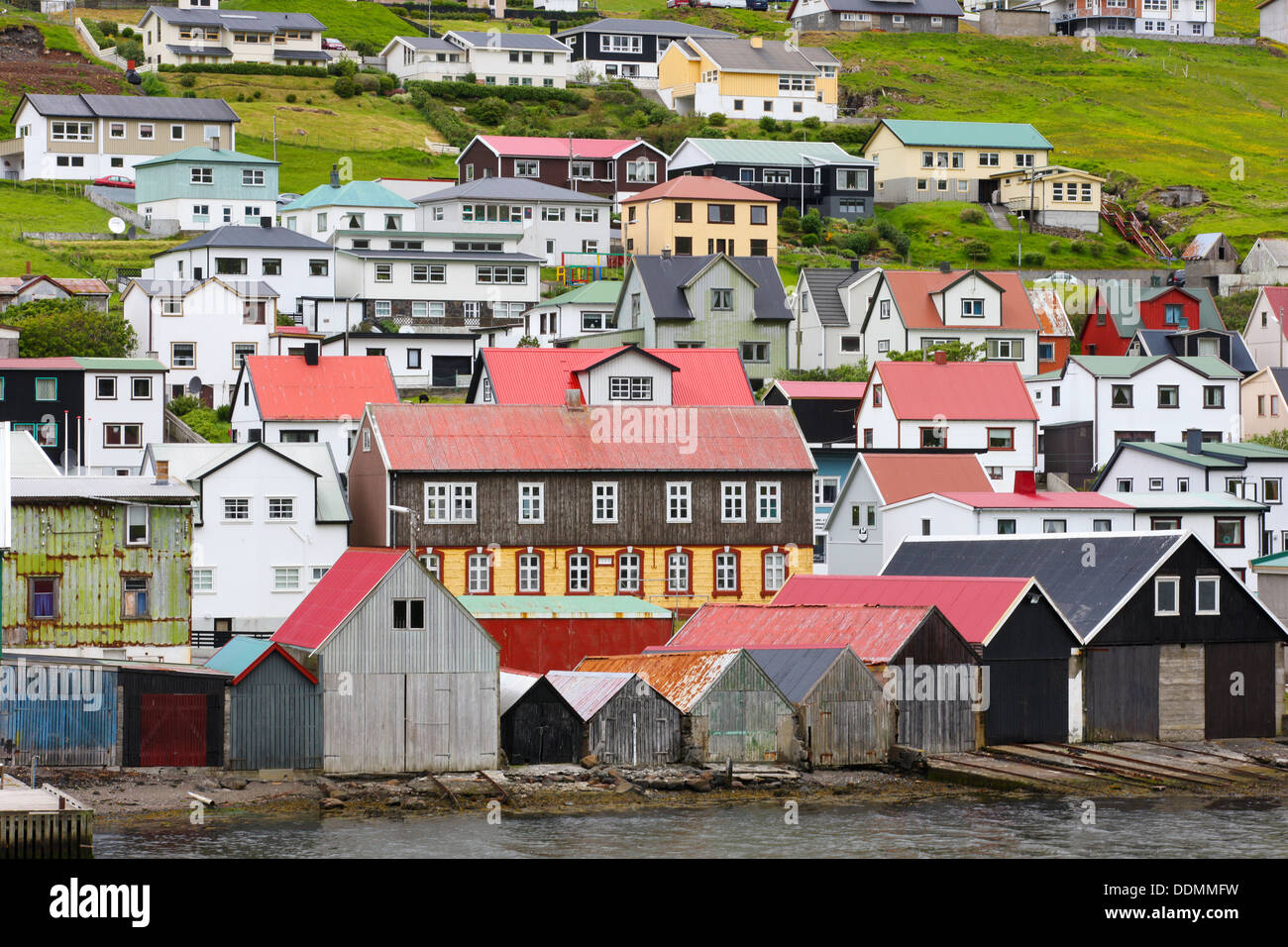 Vagur Stadt, Suduroy Island, Färöer-Inseln Stockfoto