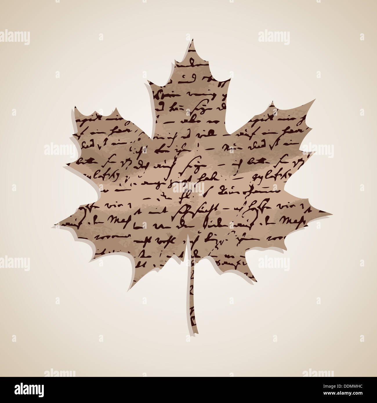 Herbst-Herbst Ahorn Blattform mit handgeschriebenen Texthintergrund. EPS10-Datei mit Transparenz für die einfache Bearbeitung. Stockfoto
